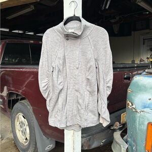 Gray Free People Zip-Up and Button workout Jacket